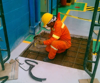 Cimentación para grua viajera