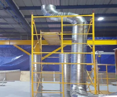 Tiro de chimenea movible de acuerdo a las áreas a trabajar
