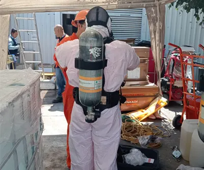 Uso de equipo ERA para trabajos de limpieza